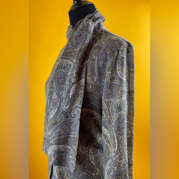 Jennifer Grail Grey Paisley Pussybow Blouse - Picture 2 of 5